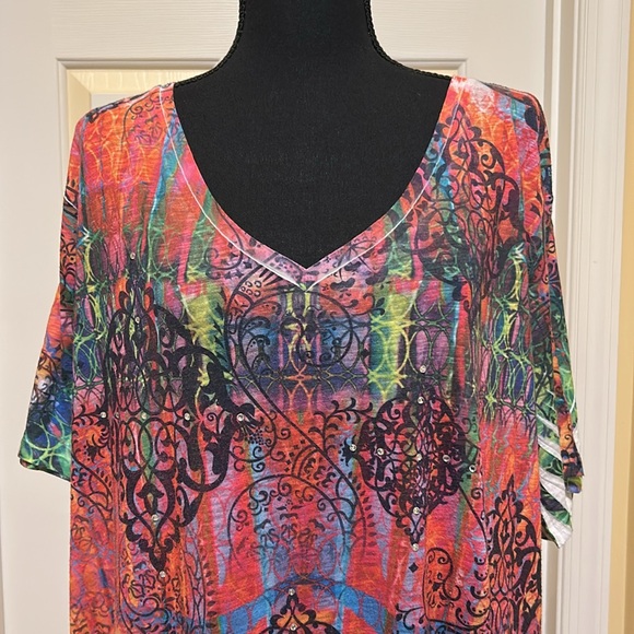Fashion Bug Multicolor Patterned Tunic - Picture 2 of 5